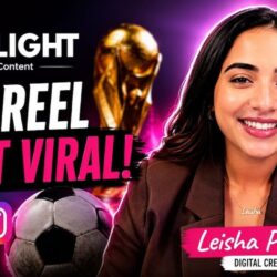 Ilustrasi leisha patidar untuk artikel Leisha Patidar dan reel FIFA yang menyatukan kecantikan & sepak…